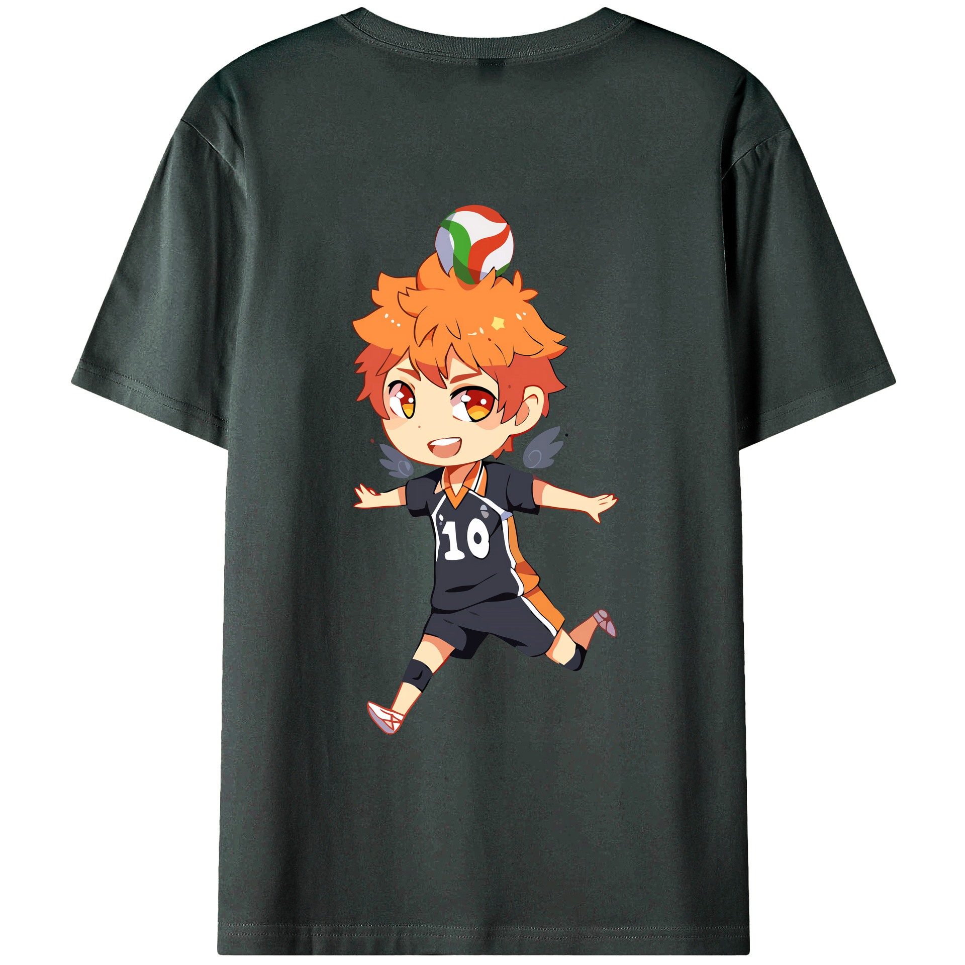 （画像用） ハイキュー!! Haikyu!! 綿100％ メンズ半袖Tシャツ（バックプリント） 通気性
